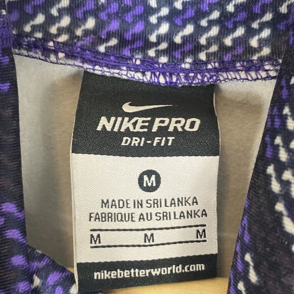 Nike Pro Hyperwarm Nordic Infinity Athletic Top Womens M Purple Funnel Neck - Picture 5 of 8
